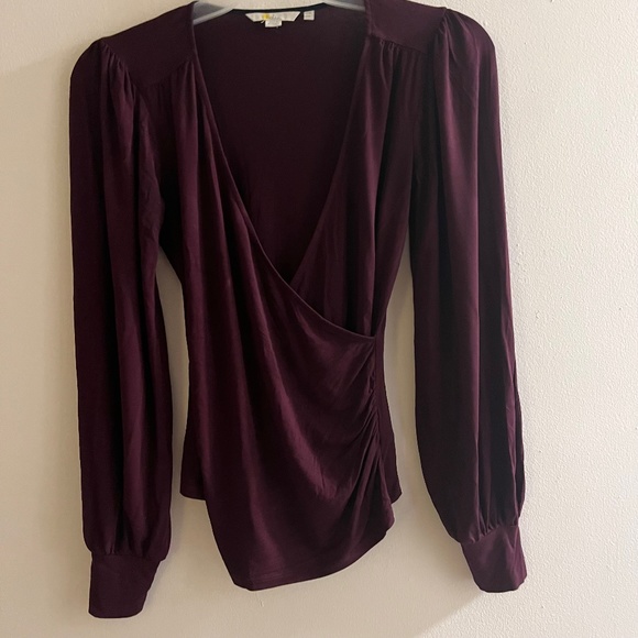 Boden Tops - BODEN women Top long sleeve crossover faux wrap V neck Medium (10)